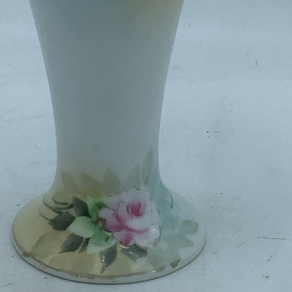 Antique Nippon Vase with Hand Painted Flowers - Picture 3 of 9